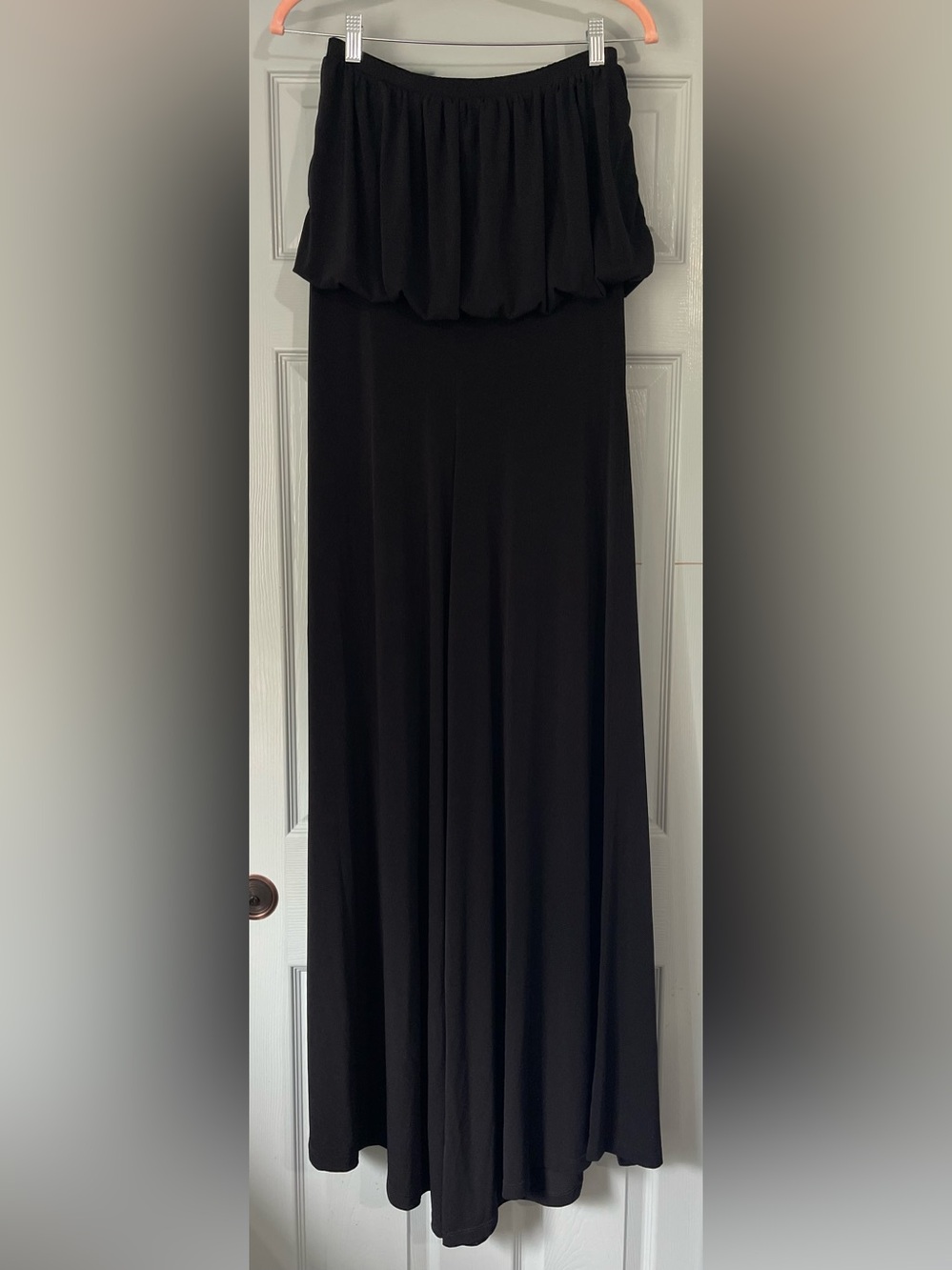 Black Strapless Maxi Jumpsuit with Blouson Top